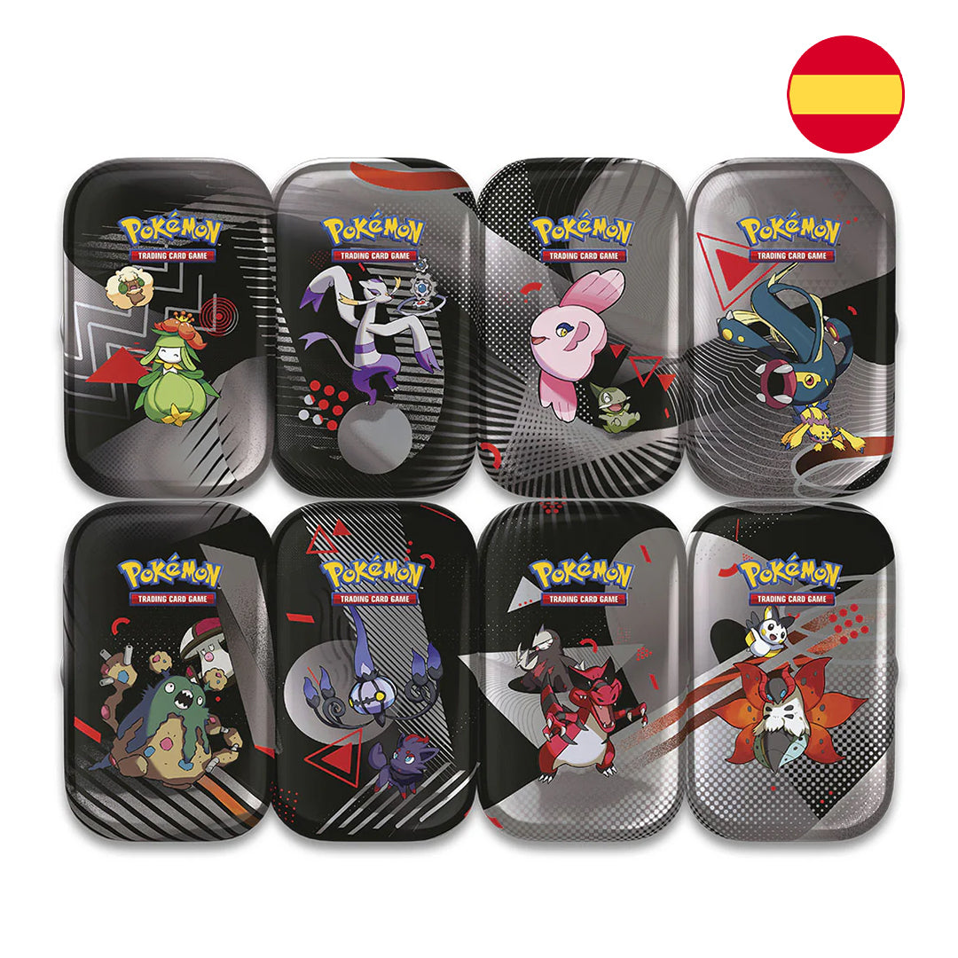 MINI LATA POKÉMON FULGOR NEGRO Y LLAMA BLANCA (ESPAÑOL)